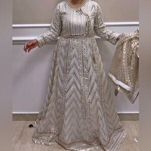 Elegant Cream and Gold Sequin Dress